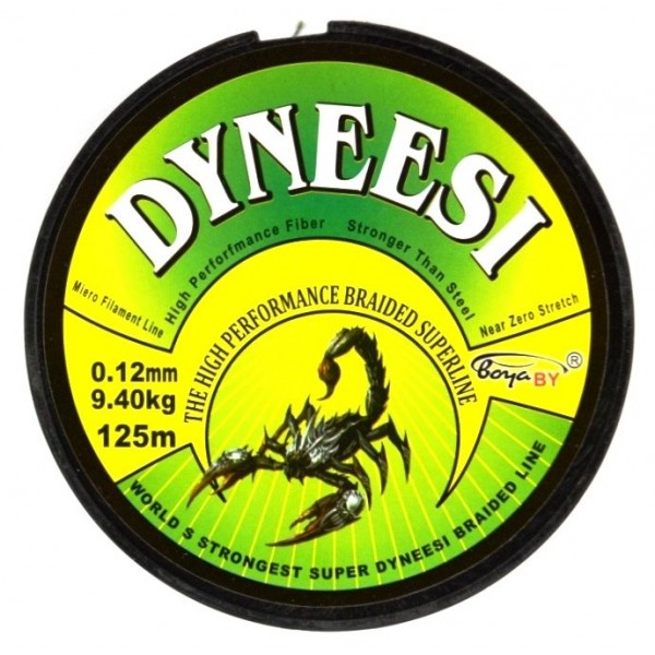 Плетений шнур для риболовлі, BoyaBy Dyneesi, 125м, перетин 0,12мм